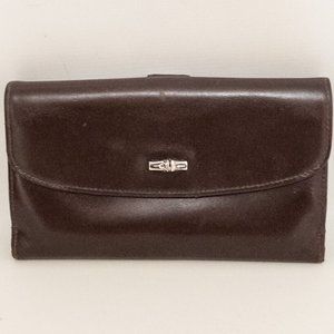 Vintage Longchamp Leather Wallet Silver Hardware